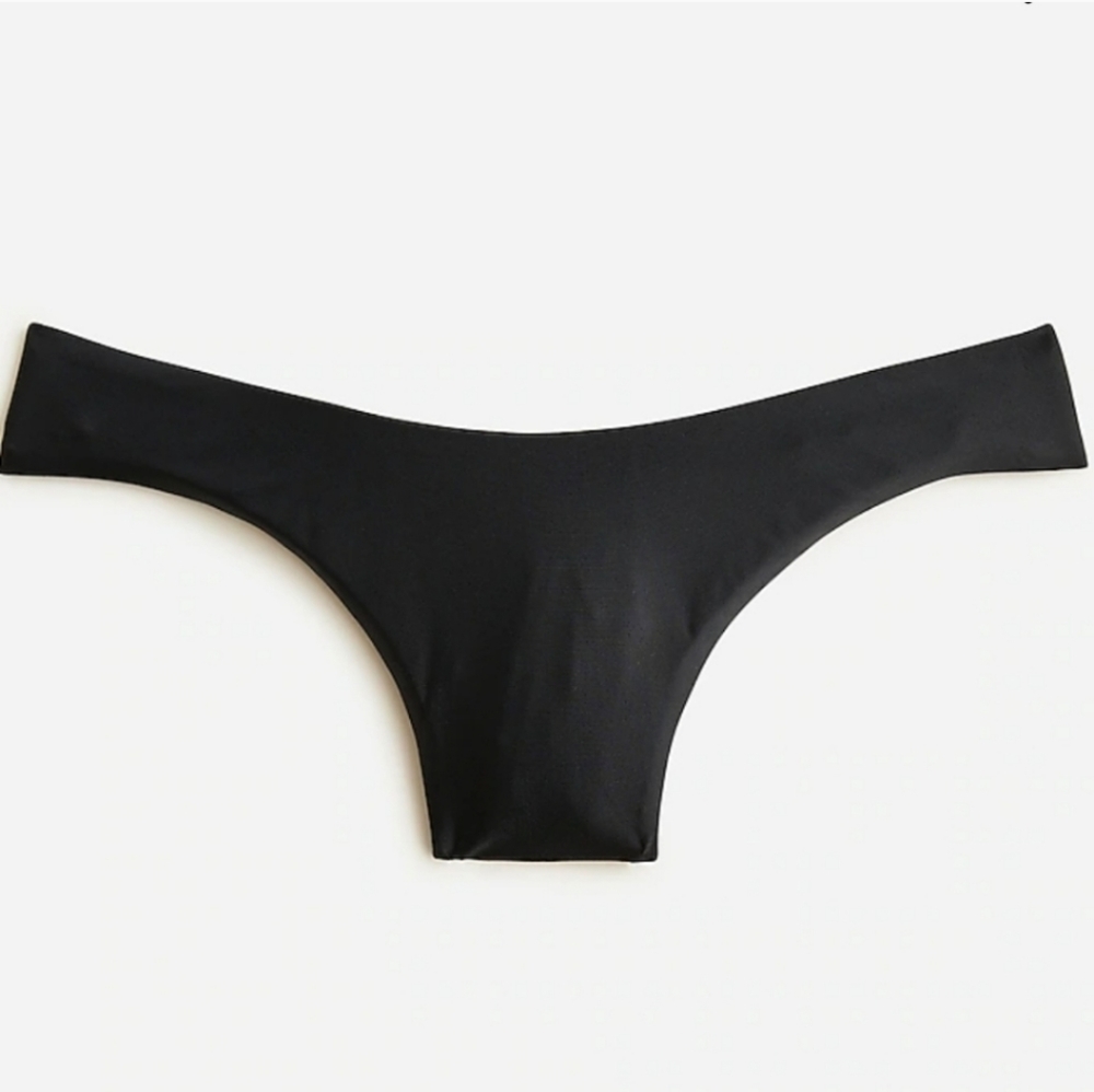 J Crew Curved Waist Cheeky Bikini Bottom Black Small